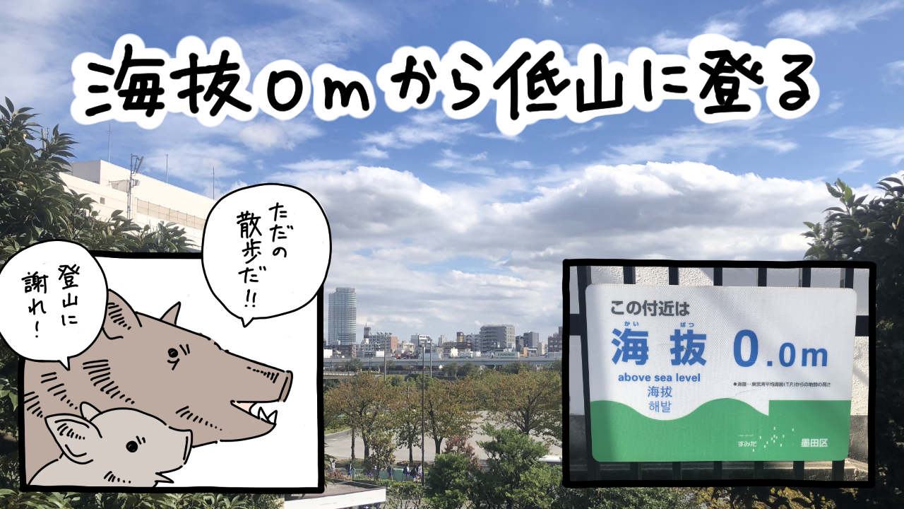 海抜０mから低山に登る