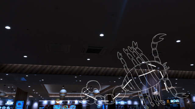 フードコートの天井で星座を探す