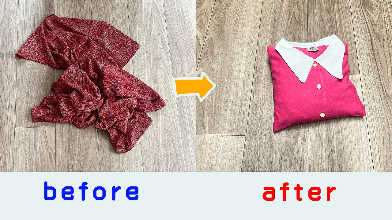 服がちゃんと畳んである風の衣装ポーチを作る　くしゃくしゃの服も中に入れれば畳んだ雰囲気に