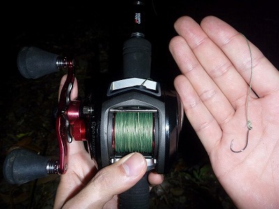 用いる仕掛けは釣竿に糸、釣り鈎だけの至極シンプルなもの。