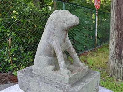 これは近くの神社の入り口にあったのっぺりした狛犬