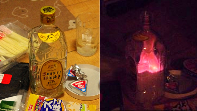 ウイスキーの瓶に炎が沈む宴会芸 デイリーポータルz