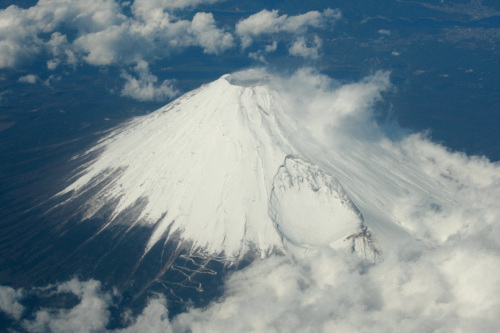 飛行機から富士山の写真が撮れた時にはテンション上がった