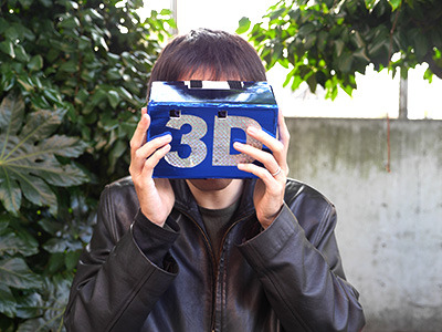 一方、編集部・石川さんには3Dボックスをのぞきこんでもらいます