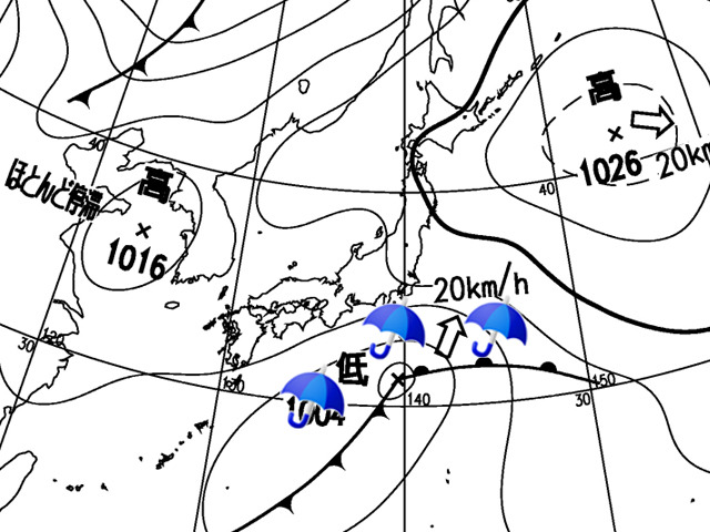 2012年5月22日正午（気象庁天気図）