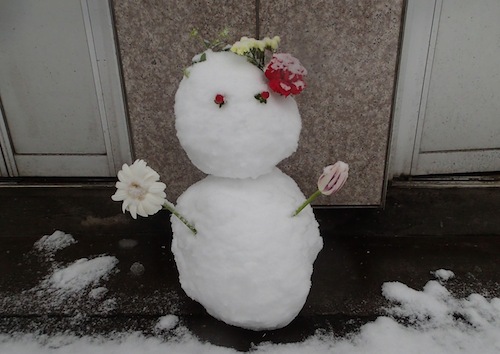 花屋ならではの雪だるまが素敵！