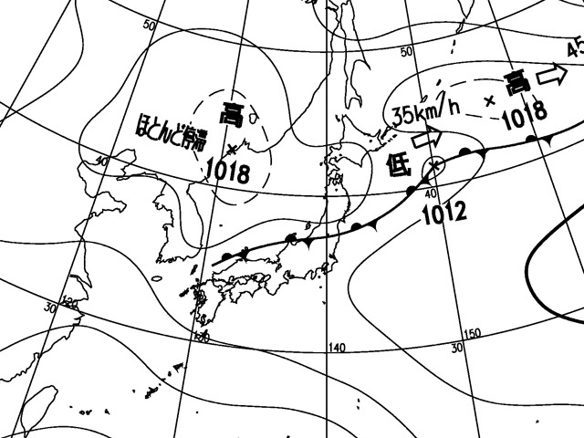 2011年8月26日朝。気象庁天気図。