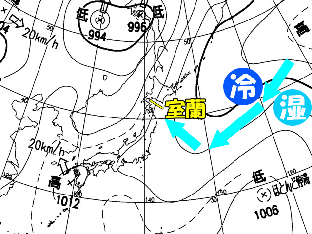 2008年7月7日朝。気象庁天気図