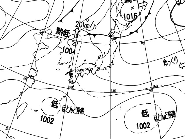 2006年8月20日15時。気象庁天気図