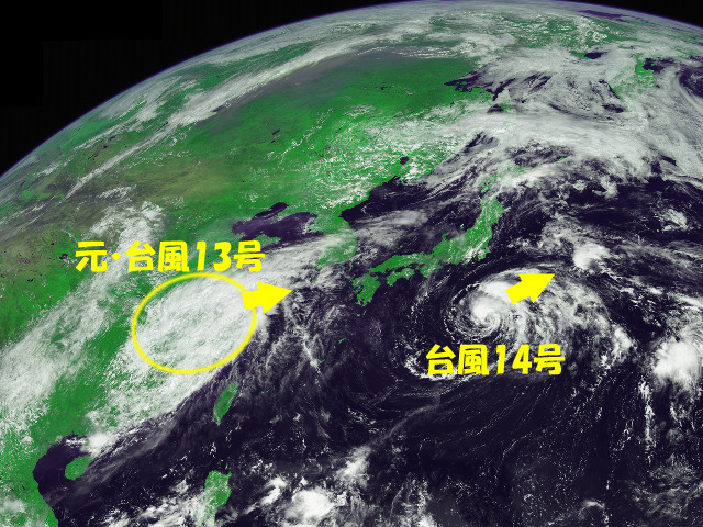 中国に上陸して熱帯低気圧に変わった台風13号だが、これで終わらない。