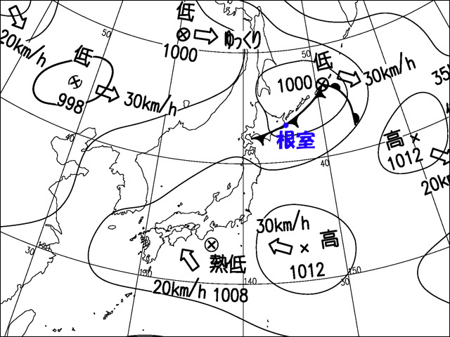 2015年8月5日午後。気象庁天気図