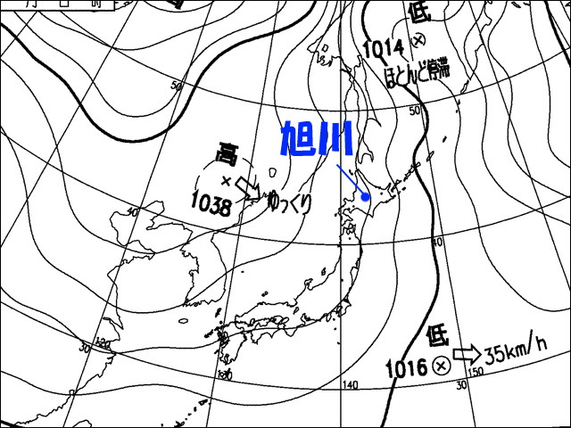 2008年1月19日朝。気象庁天気図