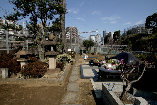 大山墓地の先端、新幹線と東海道線の交差点