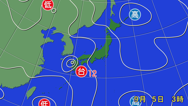台風12号は長崎市付近に上陸。7号・9号・10号・11号・12号…いくつ上陸するんですか。。。