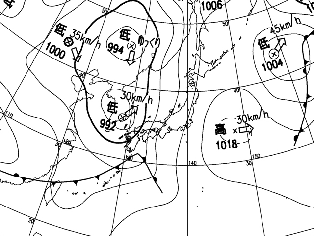 2007年5月16日。気象庁天気図。