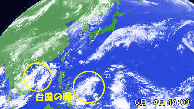雲に囲まれつつある日本列島。今週は各地で梅雨入りへ。南にある台風の卵が、台風となって北上してくると、湿気が大量にやってきて一気にジメジメ。雨も強まることに。
