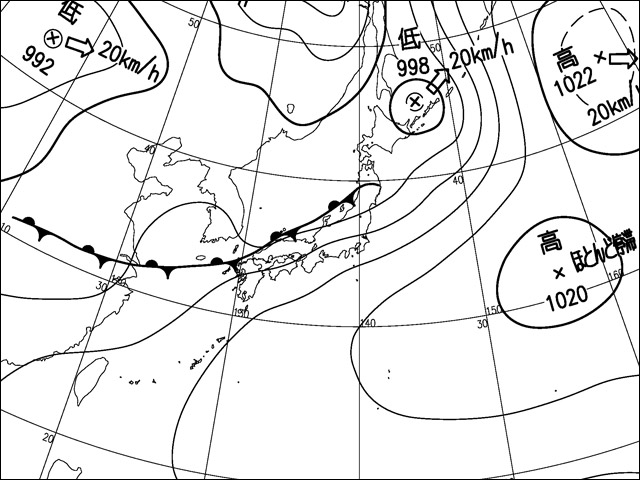 2004年5月31日。気象庁天気図。