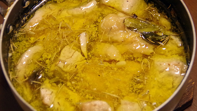 七面鳥の油スープ煮ですね。